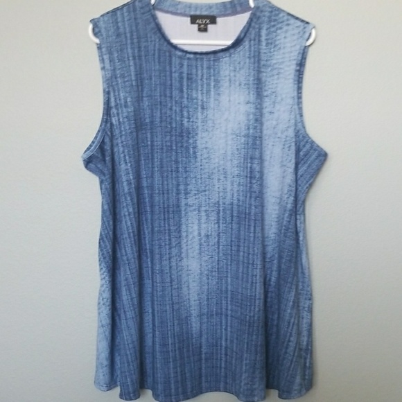 Alyx blue sleeveless stretch top 2X - Picture 1 of 4